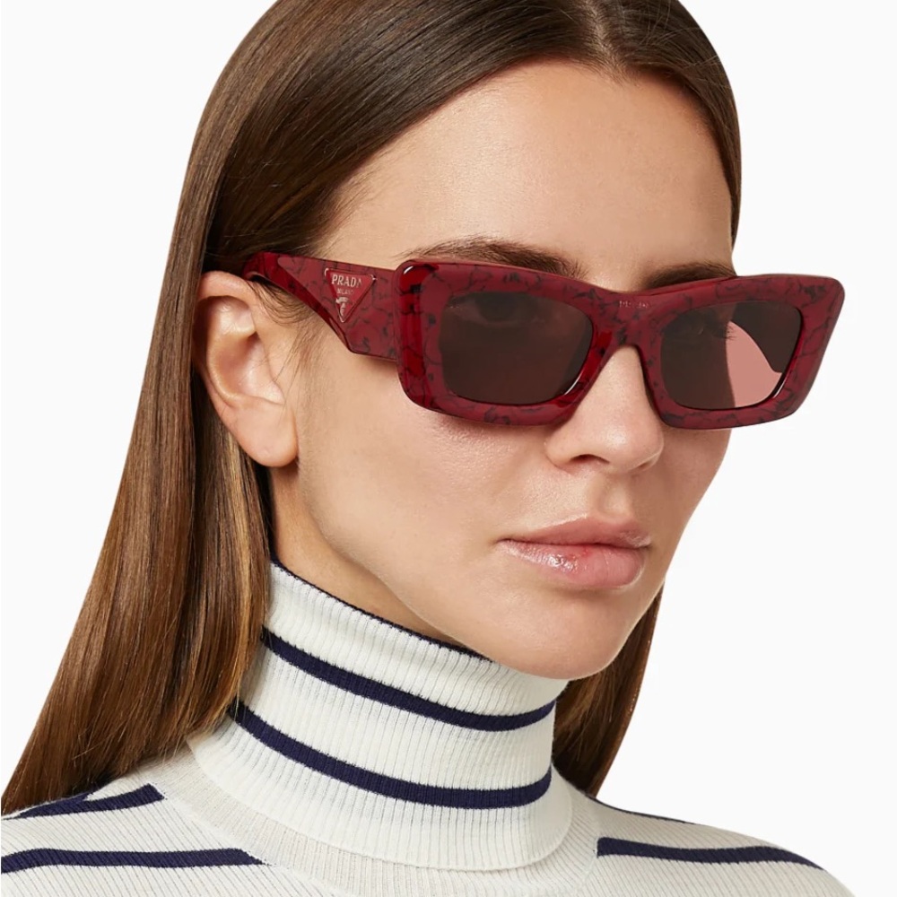 Prada SPR 13Z Burgundy Women's Sunglasses 🕶️